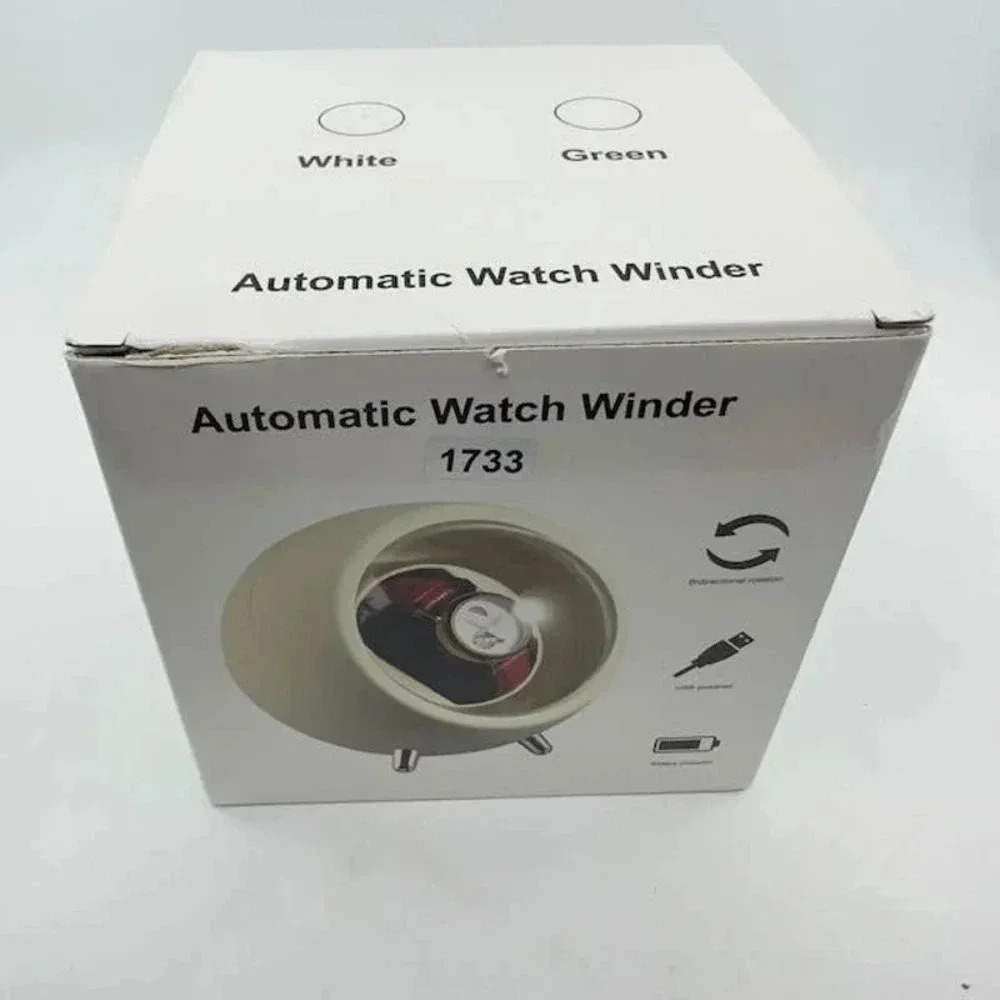 NEW XKIC Automatic Watch Winder Box Craft for Single Watch YBQ01 White